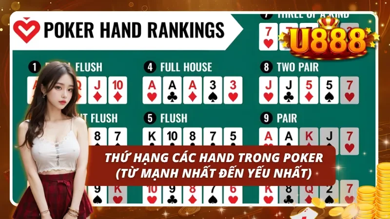 Luật chơi cơ bản và các thứ hạng hand trong Poker cần phải biết
