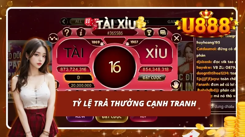 Tỷ lệ trả thưởng siêu cạnh tranh tại nhà cái U888